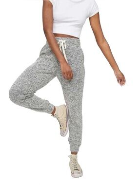 Offline By Aerie Waffle Joggers Sweatpants Size M Gray Cream Popcorn Knit